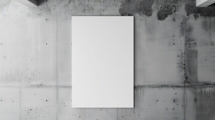 Blank white wheatpaste glued paper poster mockup on concrete wall background : Generative AI - obrazy, fototapety, plakaty