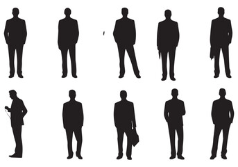 Man black silhouette Vector bundle