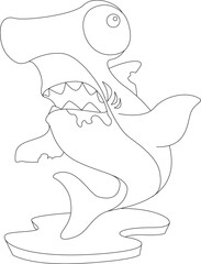 Hammerhead shark Halloween Zombie Animal Vector Graphic Art Illustration