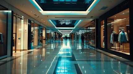 Fototapeta premium light box with luxury shopping mall : Generative AI