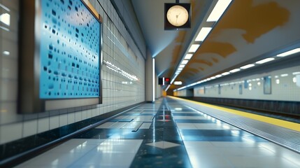 Obraz premium Subway Scenery and Advertising Mockup : Generative AI