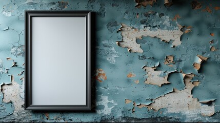 Mirror Hanging on Wall With Peeling Paint