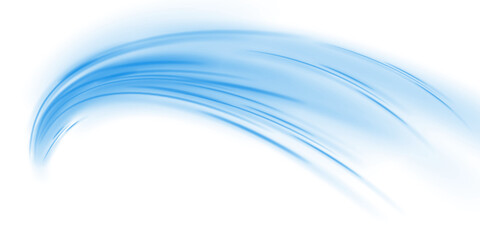 Blue wave curved lines for presentations, illustration of articles and publications on technological trends and innovations, covers of technological magazines. Light arc in blue colors.