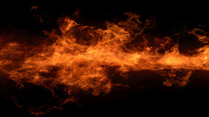 Fototapeta na wymiar Fiery Abstract Flames on a Dark Background