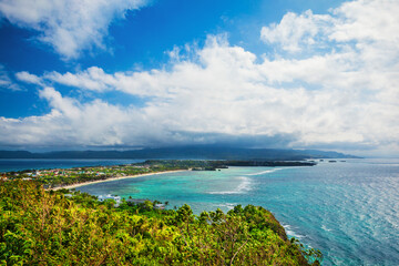 Boracay island beach aerial panoramic view