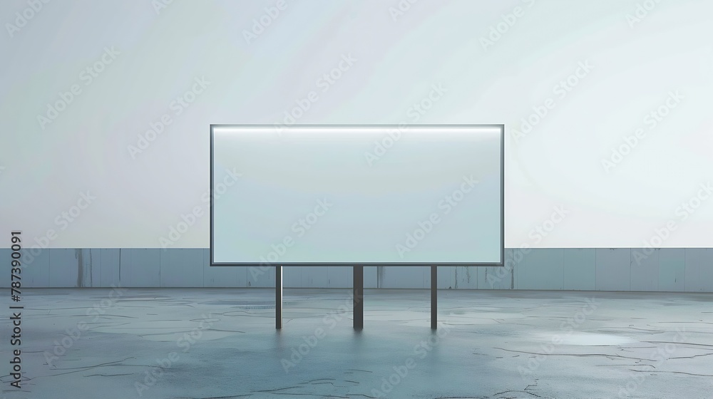 Poster Blank mock up white empty billboard : Generative AI