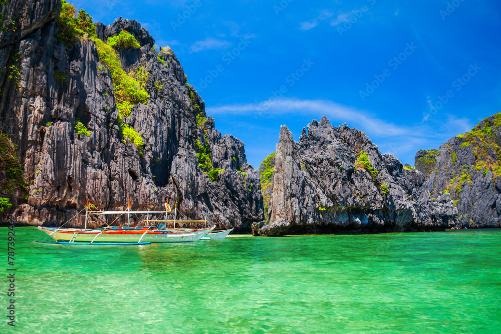 Sticker Bangka boat in El Nido, Philippines