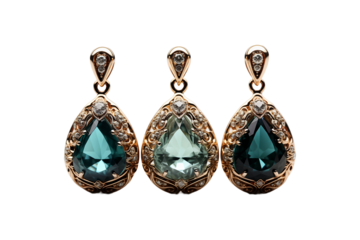 Polki Pendant Set on transparent background.