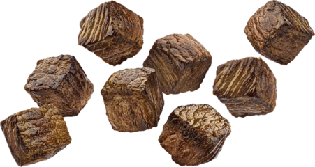 Grilled beef cubes isolated