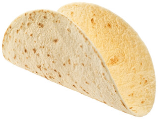 Empty tortilla, thin wheat flatbread isolated