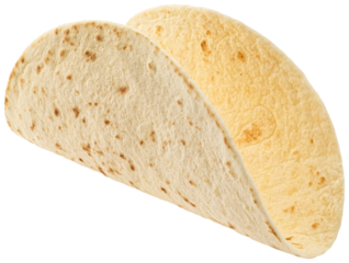 Empty tortilla, thin wheat flatbread isolated