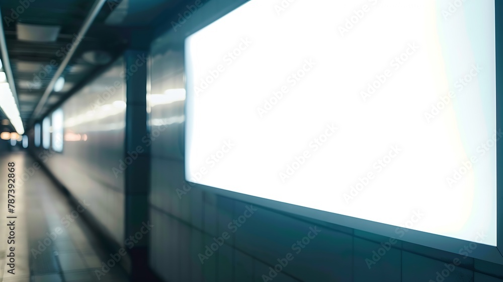 Aufkleber Billboard in subway white background : Generative AI