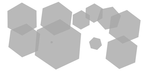 Abstract gray hexagon and hexagonal lines on white background. abstract 3d hexagonal background with shadow. Vector illustration. Hexagonal honeycomb pattern background with space for text.