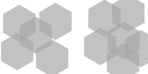 Abstract gray hexagon and hexagonal lines on white background. abstract 3d hexagonal background with shadow. Vector illustration. Hexagonal honeycomb pattern background with space for text.