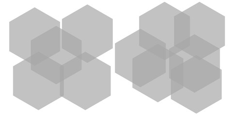 Abstract gray hexagon and hexagonal lines on white background. abstract 3d hexagonal background with shadow. Vector illustration. Hexagonal honeycomb pattern background with space for text.