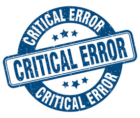 Fototapeta premium critical error stamp. critical error label. round grunge sign
