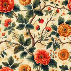 Inspired by Rajasthani Textiles and Mughal Art pattern, Rajasthani textile design, Mughal art pattern, Indian royal fabric, Traditional Rajasthani motifs, Mughal floral embroidery