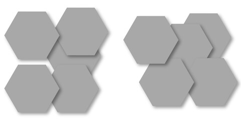 Abstract gray hexagon and hexagonal lines on white background. abstract 3d hexagonal background with shadow. Vector illustration. Hexagonal honeycomb pattern background with space for text.