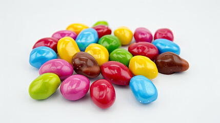 Colourful candy coated chocolate peanuts