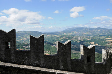 Die Steinmauer in San Marino