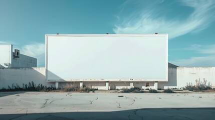 Obraz premium Empty white Billboard for presentation your design Retail advertising and commerce concept Urban outdoor mockup : Generative AI