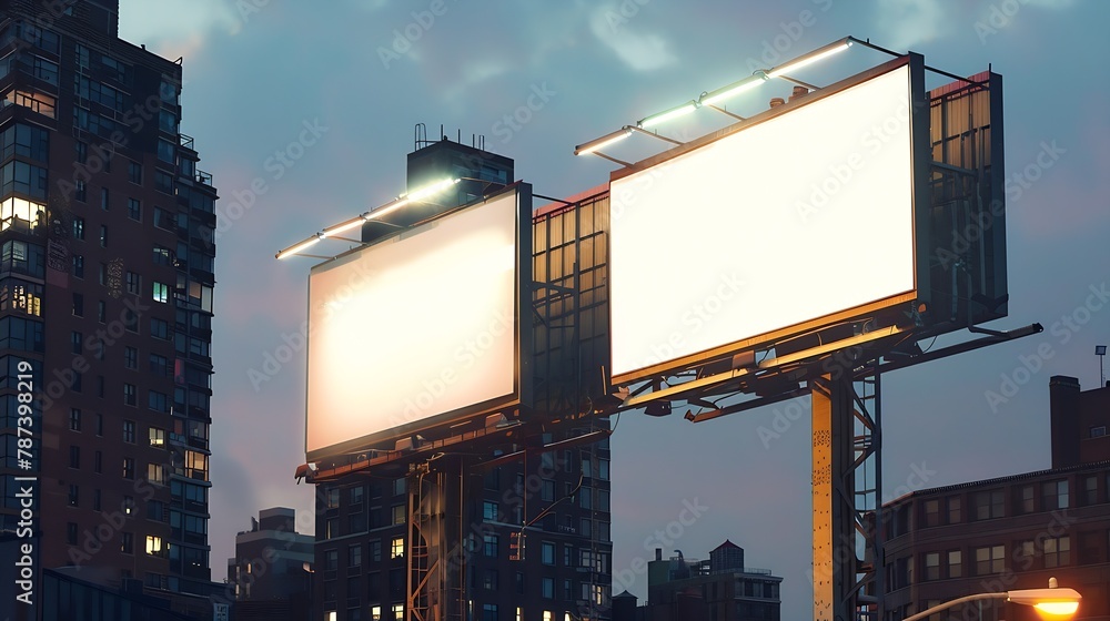 Poster big billboard double two billboards side by side : generative ai