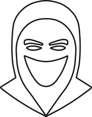 Anonymous person icon. Vector. Line style.	