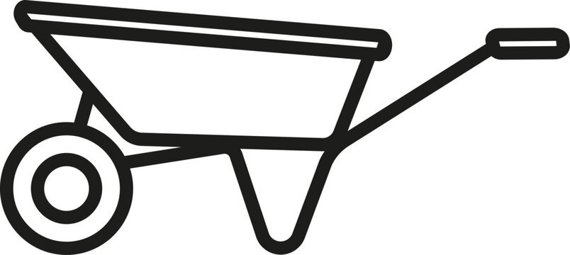 recommend clip art: Wheelbarrow icon. Vector. Line style.	