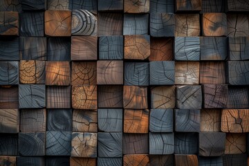 wood wall background with wooden blocks in background,