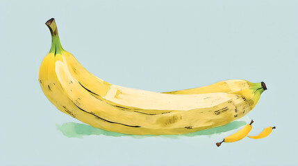 banana isolated on blue background