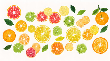 Obraz premium citrus pattern, colorful lemon