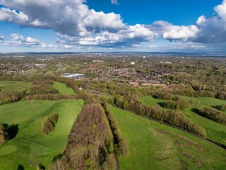 Aerial view of Heaton Park, Manchester UK