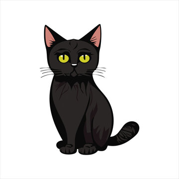 cat vector with a white background for logo, icon, tattoos, and graphic resources