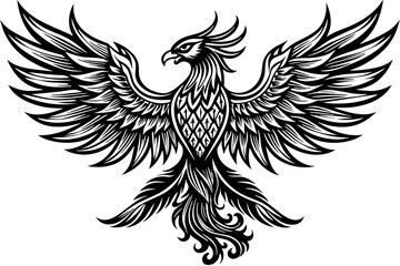 A portrayal of the majestic Phoenix, embodying the essence of resilience and faith with lifelike detail