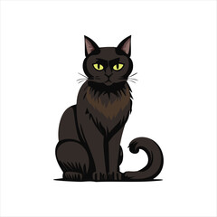 cat vector with a white background for logo, icon, tattoos, and graphic resources