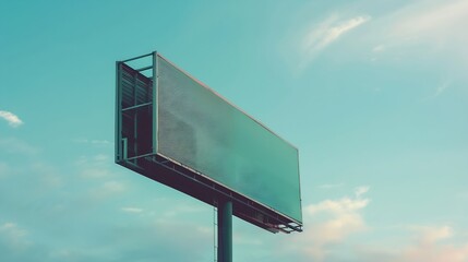 Blank billboard for advertising against blue sky : Generative AI