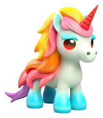 PNG Unicorn and rainbow figurine nature toy