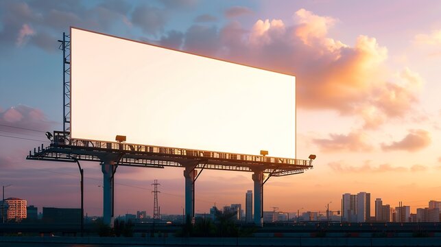 Large blank billboard giantboard for outdoor advertising : Generative AI