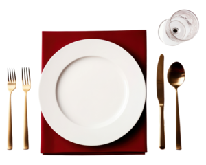 PNG Restaurant napkin plate spoon