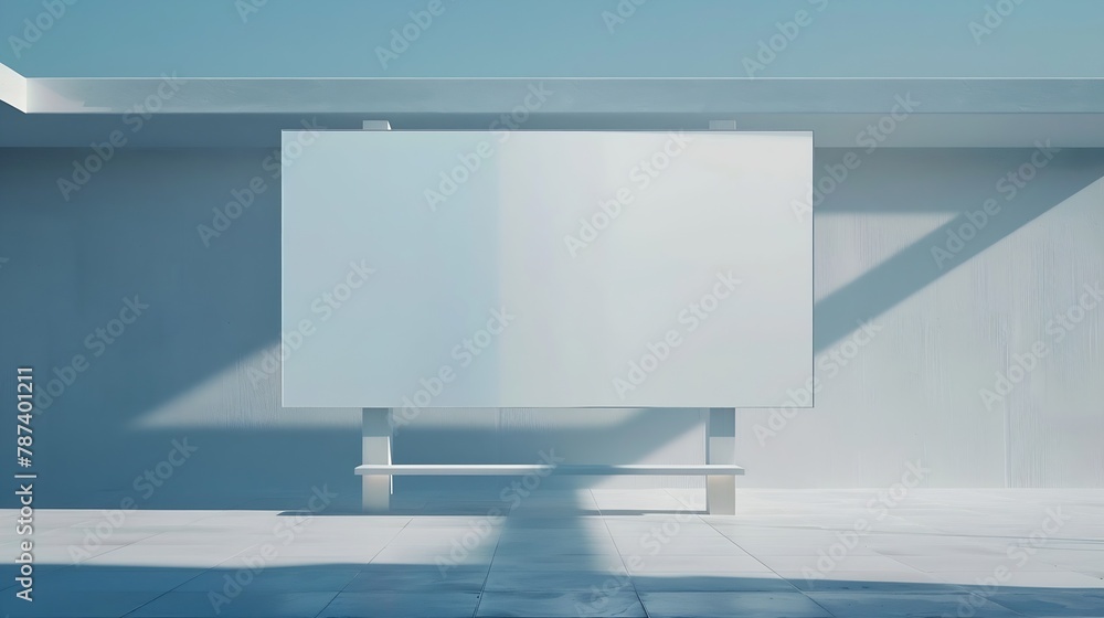 Aufkleber Blank mock up white empty billboard : Generative AI