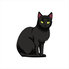 cat vector with a white background for logo, icon, tattoos, and graphic resources