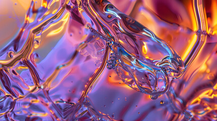 Fototapeta premium Abstract glass designs, renowned for intricate details and dynamic shapes, create mesmerizing visuals against vibrant, modern backdrops.