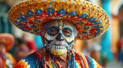 Portrait of Mexican Man in Cinco de Mayo
