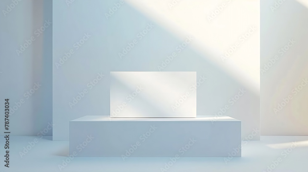 Aufkleber spacious long advertising poster with white empty place for mock up information front view : Generative AI