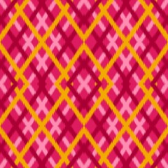Seamless ikat pattern geometric Abstract folklore ornament Tribal ethnic illustration background