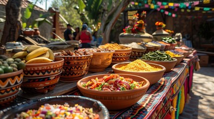 Fototapeta premium Mexican people celebrate the Cinco de Mayo festival in the streets of the city