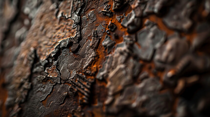 Industrial charm radiates from close-up photography of textured metal, with rough surfaces, patina, and imperfections that convey strength, durability, and craftsmanship. Brutal metal background.