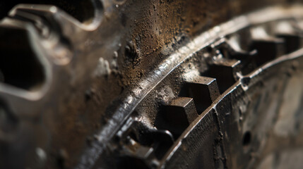 Through close-up photography, the industrial charm of textured metal is captured, displaying rough surfaces, patina, and imperfections that signify strength, durability, and craftsmanship. Brutal meta