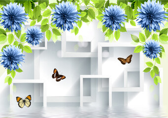 3d wallpaper illustration of flower background
