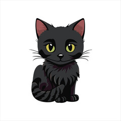 cat vector with a white background for logo, icon, tattoos, and graphic resources